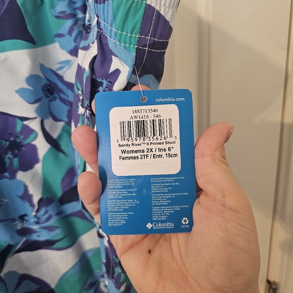 Columbia NWT Sandy River II Printed Shorts  Purple Lotus Women’s Size 2X - Picture 3 of 6